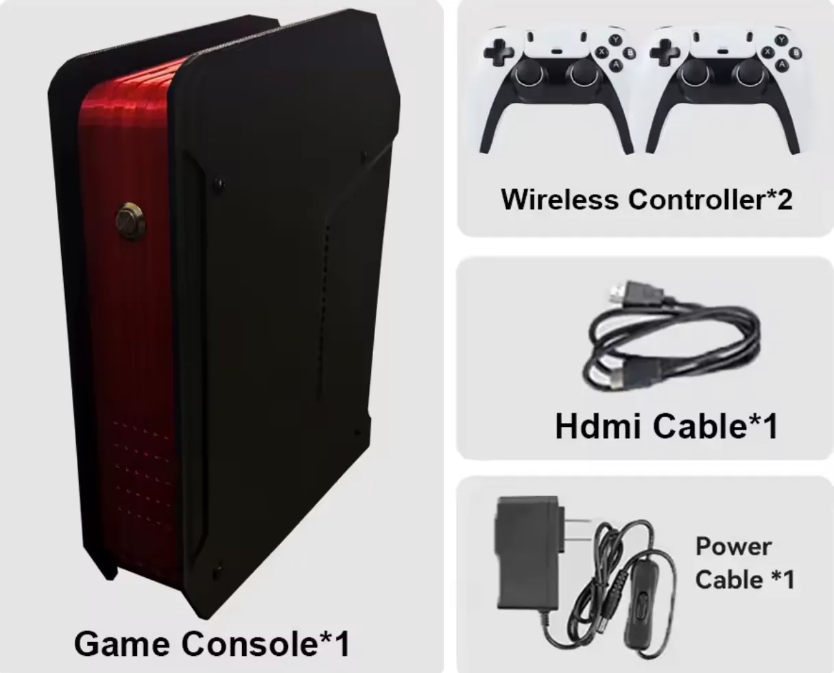 Console, controllers, HDMI cable and power cable included in the box