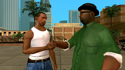 Grand Theft Auto: San Andreas cutscene running on the console