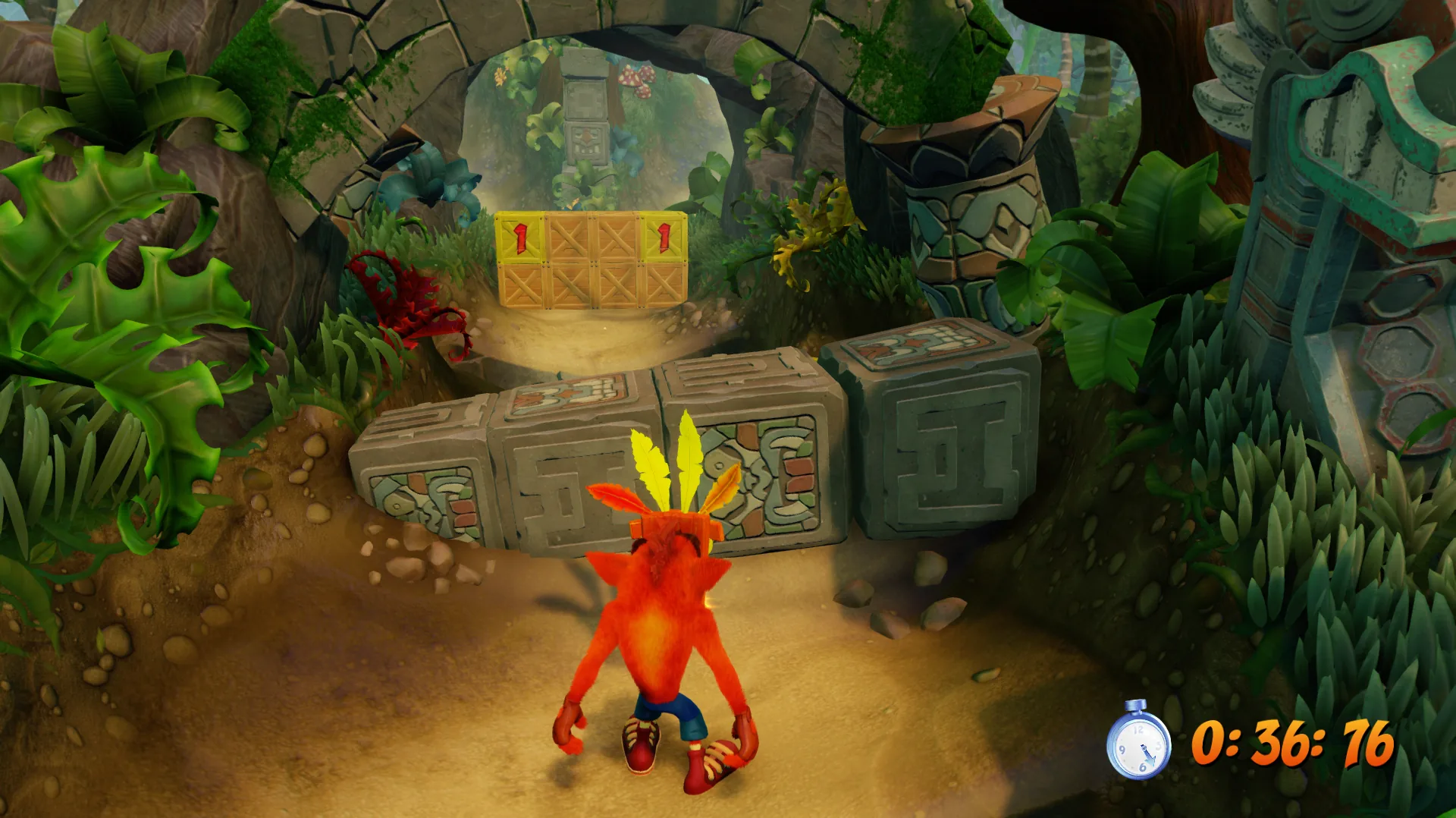 Crash Bandicoot gameplay running on the console
